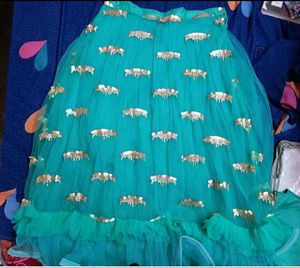 Embellished Teal Ethnic Blouse and lengha