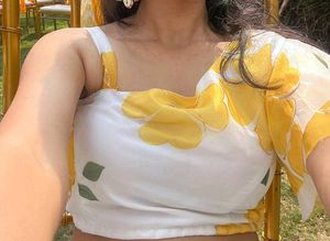 Floral Print one shoulder top (stitched)