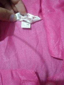 Korean Vibrant Pink Peplum Top
