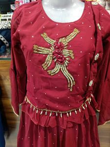 Maroon Embellished Dress