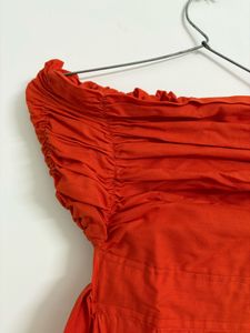 Strapless Orange Maxi Dress 🍊