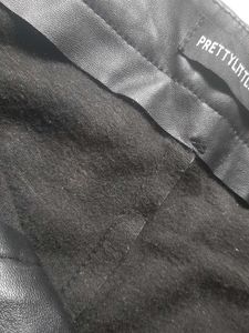 Black Faux Leather Flared Pants Women