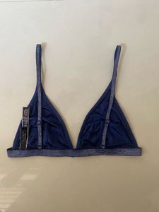 Navy Blue Star &amp; Moon Print Bra