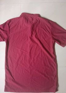 Unisex Maroon Zip Polo T-Shirt