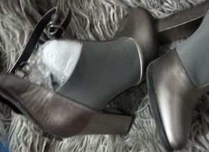 Metallic Ankle Strap Heels