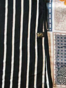 Striped Black &amp; White Tunic Top