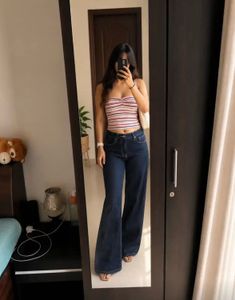 Striped Strapless Tube Top