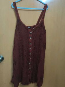 Elegant Casual Brown Dress