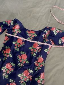 Navy Blue Floral weaves Kurta