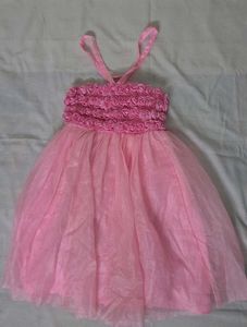 Girls Pink Floral Party wear Gown Dress