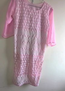 Pink Chikankari Kurta