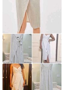 Bershka Striped Wrap Dress