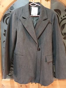 Gray Casual Blazer