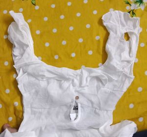 XS size Chic White Ruffle Mini Dress
