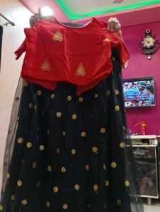 Red &amp; Black Lehenga Choli