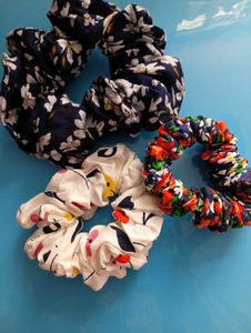 Floral Scrunchies (Set of 3)
