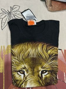 Men's Black Lion Print T-Shirt