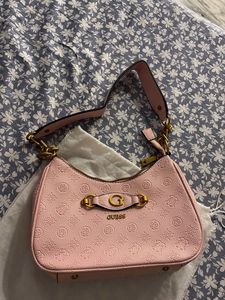 Guess Pink Embossed Shoulder Bag