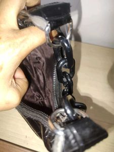 Chic Black Croc Embossed Shoulder Bag...