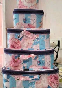 Floral Print Pouches - Set of 5