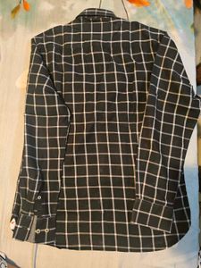 Men's Checkered Black Shirt,Size M