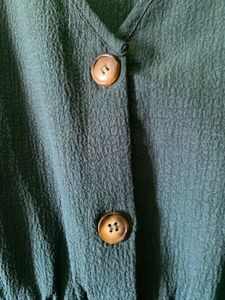 Teal Button-Up Sleeveless Dress