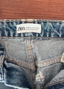 zara Ripped Blue Denim Jeans