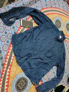 branded Denim Long Sleeve Shirt