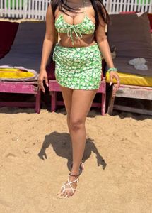 Floral Print Bikini & Skirt Set