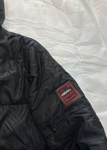 Superdry Padded Hooded Jacket - Black/Red