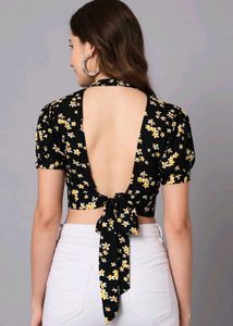 Cute Floral Print Crop Top