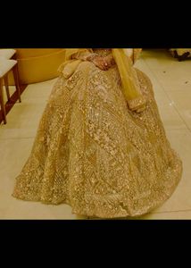 Stunning Golden Embellished Lehenga Choli Set