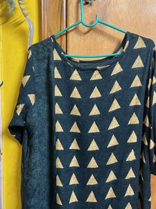 Stylish Teal Triangle Print Kurta