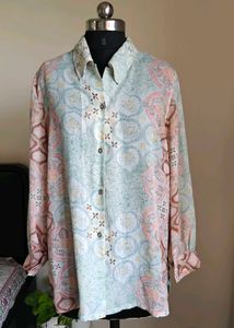 Vintage Floral Print Button-Up Shirt