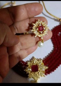 Red Beaded Choker Set