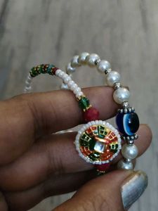 Pearl Bracelet with Evil Eye Charm