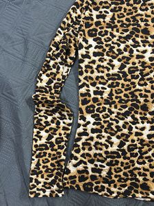 Leopard Print Turtleneck Top