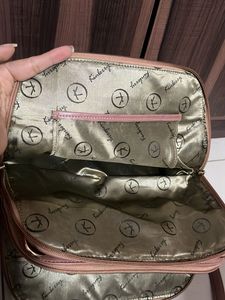 Baby Pink Leather backpack cum handbag
