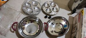 New unused copper bottom multi kadai or idly katra