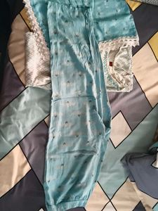Embroidered Kurti set wit pant and duppata in Geom
