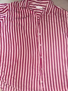 Pink &amp; White Striped Button-Up Shirt