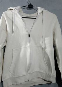 Cream Zip-Up Hoodie