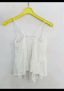 Sheer White Lace Camisole Top
