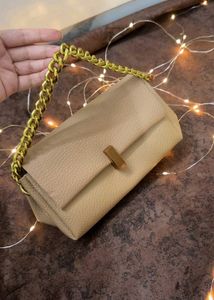 Stylish Beige Chain Sling Bag