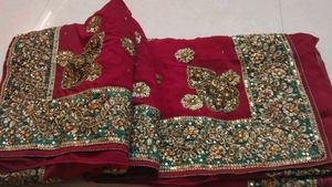 Embellished Pink Silk Saree