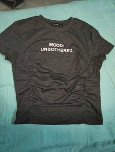 Grey "Mood: Unbothered" Graphic Tee