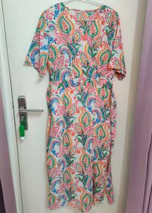 Boho Paisley Wrap Midi Dress