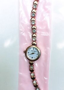 New Pretty Watch With White Stone And Gold Plated