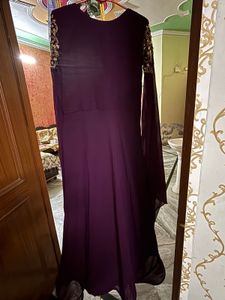 Elegant Purple Embroidered Gown