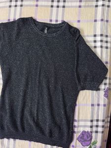 Sparkly Black Knit Top